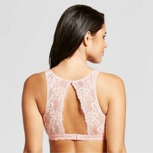 Xhilaration High Neck Lace High Neck Bralette SMALL Rose NWT New with Tags